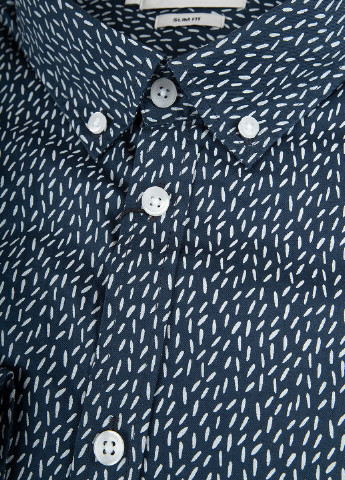 Синяя рубашка с абстрактным узором Blend