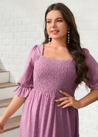 Розовое кэжуал платье а-силуэт SHEIN однотонное