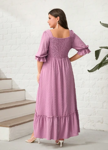 Розовое кэжуал платье а-силуэт SHEIN однотонное