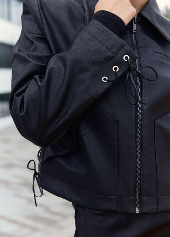 Чорна демісезонна куртка куртка-піджак Gepur