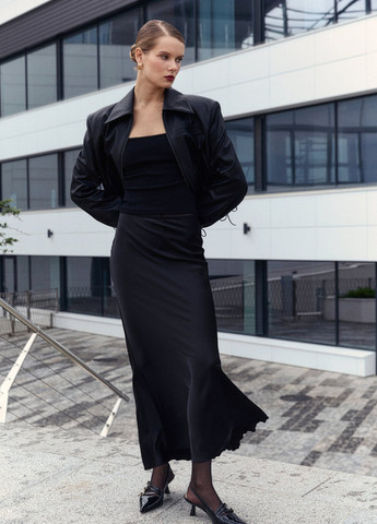 Чорна демісезонна куртка куртка-піджак Gepur