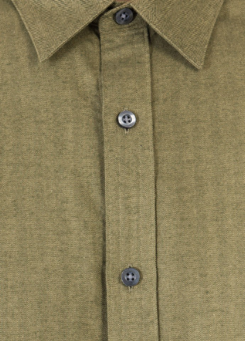 Оливковковая (хаки) кэжуал рубашка однотонная Selected