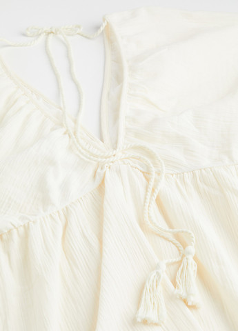 Кремовое кэжуал платье а-силуэт H&M однотонное