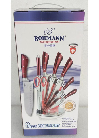 Набір кухонних ножів BH-6020-red 8 предметів Bohmann комбінований,