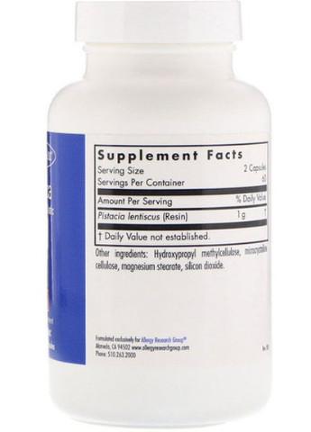 Mastica Chios Gum Mastic 120 Veg Caps ALG-73660 Allergy Research Group (256380240)