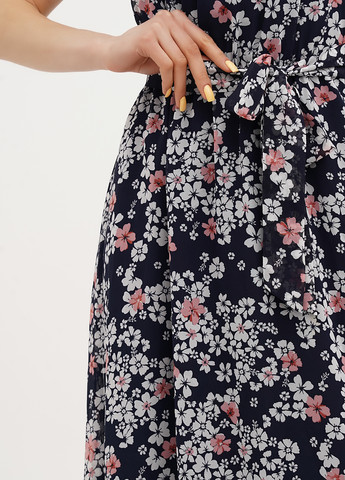 Темно-синя кежуал сукня з відкритими плечима Vicolo з квітковим принтом