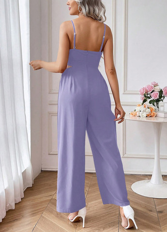 Комбінезон для вагітних SHEIN комбінезон-брюки однотонний бузковий кежуал поліестер