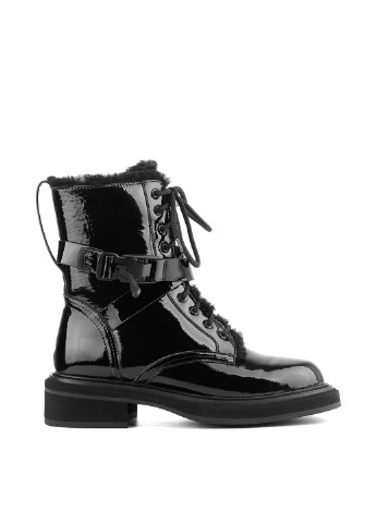 Зимние ботинки Le'BERDES лаковые, с мехом, с пряжкой
