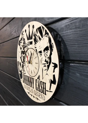 Концептуальний настінний годинник з дерева «Johnny Cash» 7Arts (253567320)