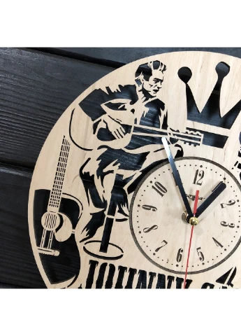 Концептуальний настінний годинник з дерева «Johnny Cash» 7Arts (253567320)