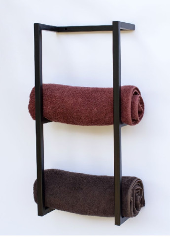 Настінна полиця тримач для рушників у ванну кімнату металевий ручна робота 2 яруси 65x25x17 см (473420-Prob) Unbranded (254669371)
