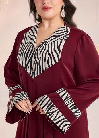 Бордова святковий, вечірня сукня а-силует SHEIN зебра