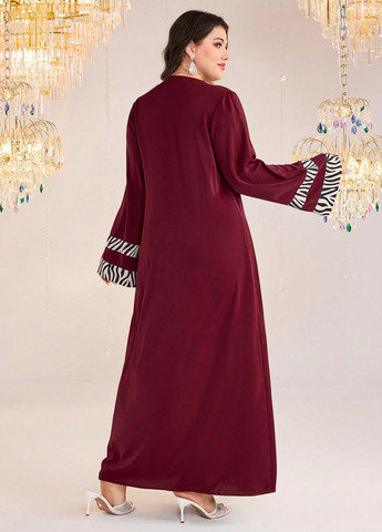 Бордова святковий, вечірня сукня а-силует SHEIN зебра