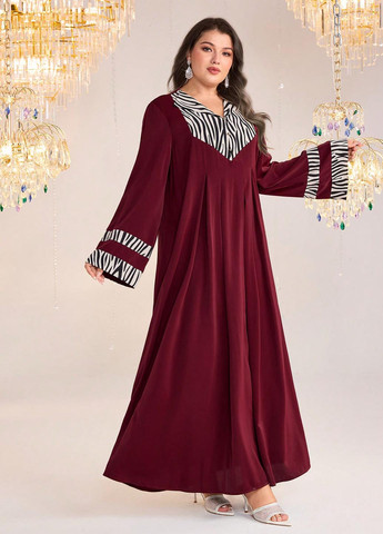 Бордова святковий, вечірня сукня а-силует SHEIN зебра