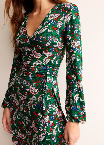 Зелена кежуал сукня на запах Boden з абстрактним візерунком