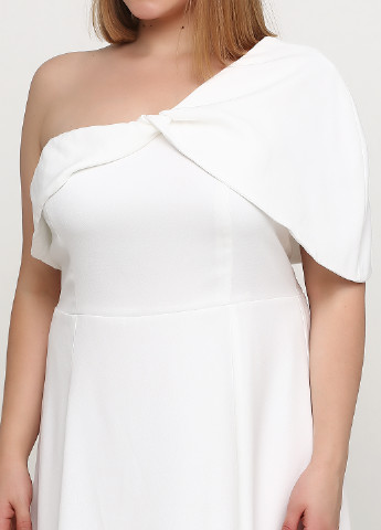 Белое коктейльное платье клеш Asos однотонное