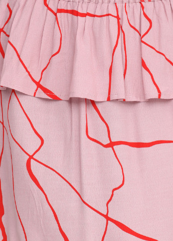 Светло-розовая кэжуал с орнаментом юбка Minimum мини