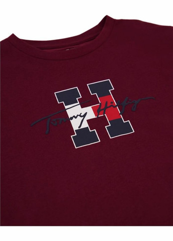 Бордова літня футболка Tommy Hilfiger