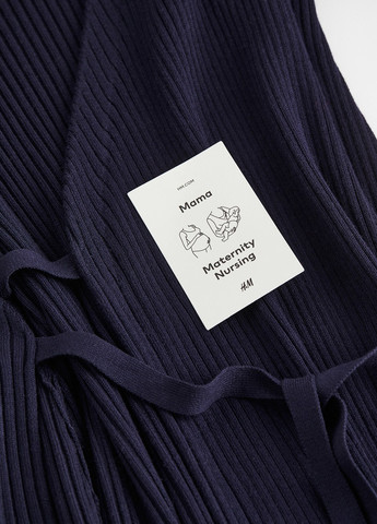 Темно-синя кежуал сукня на запах H&M однотонна