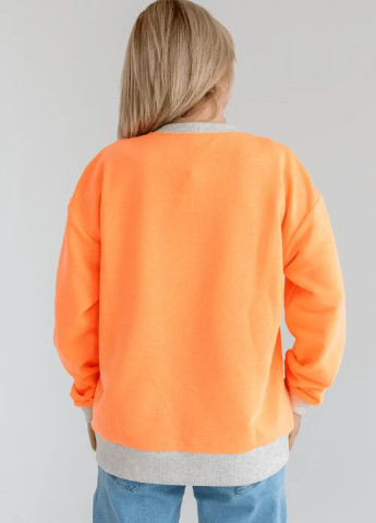 Оранжевый свитшот для беременных и кормящих с принтом с секретом для кормления To Be - крой надпись оранжевый кэжуал эластан, хлопок - (248407696)