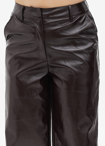 Темно-коричневые кэжуал демисезонные прямые брюки Warehouse