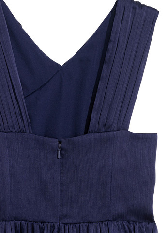 Темно-синя вечірня сукня кльош H&M однотонна
