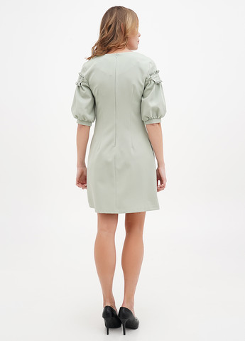 Мятное кэжуал платье а-силуэт Sassofono однотонное