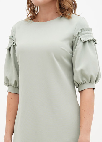 Мятное кэжуал платье а-силуэт Sassofono однотонное