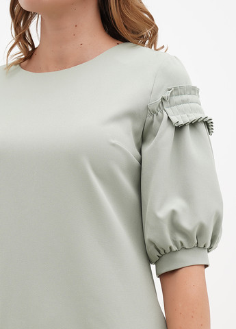 Мятное кэжуал платье а-силуэт Sassofono однотонное