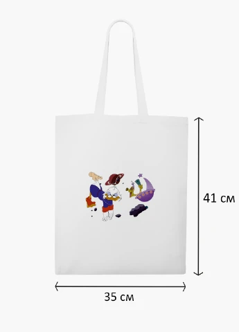 Еко сумка шоппер біла Скрудж Макдак Качині історії (Scrooge McDuck) (9227-2025-WT2) Еко сумка шоппер біла 41*35 см MobiPrint (219151223)