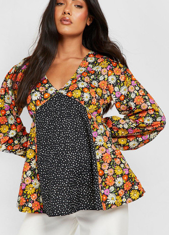Комбинированная блуза Boohoo
