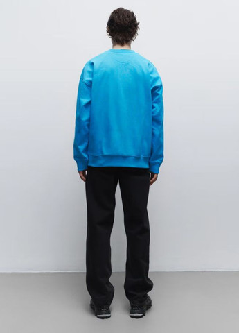 Голубой свитшот H&M однотонный без декора (314848004)