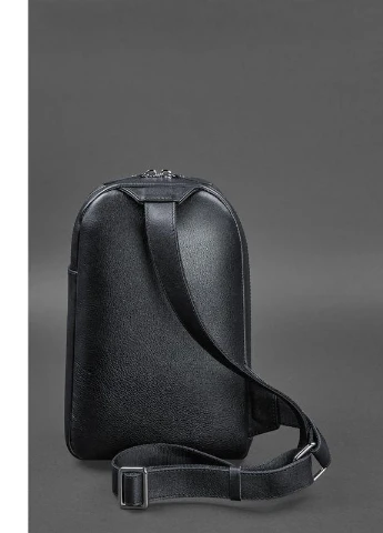 Кожаный мужской рюкзак (сумка-слинг) на одно плечо Chest Bag синий BlankNote (253147172)