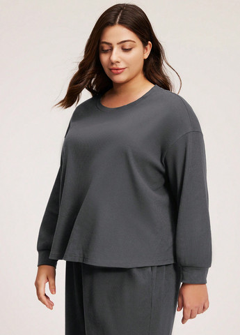 Темно-серая всесезон пижама (логслив, брюки) лонгслив + брюки SHEIN