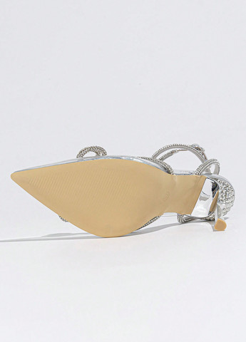 SHEIN Туфлі анкл страп срібний з поліуретан, китай — демісезон (332389097)