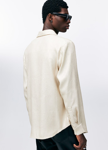 Светло-бежевая праздничный, кэжуал рубашка однотонная H&M