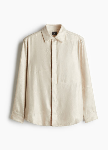 Светло-бежевая праздничный, кэжуал рубашка однотонная H&M