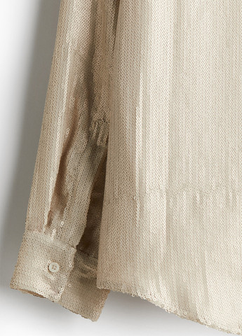 Светло-бежевая праздничный, кэжуал рубашка однотонная H&M