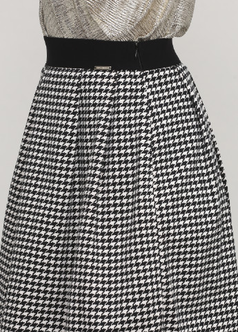 Черно-белая кэжуал с узором гусиная лапка юбка Rinascimento а-силуэта (трапеция)