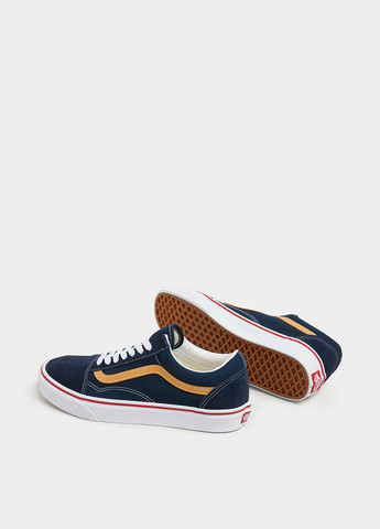 Синие кеды Vans с белой подошвой