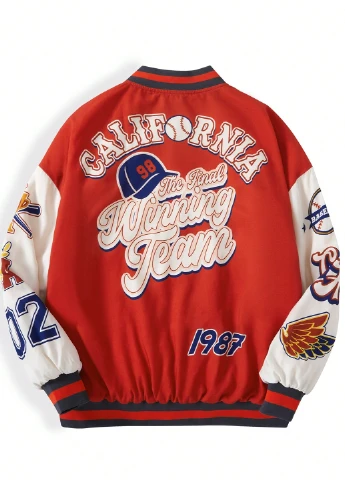 Бомбер SHEIN бейсбольний на кнопках (311512691)