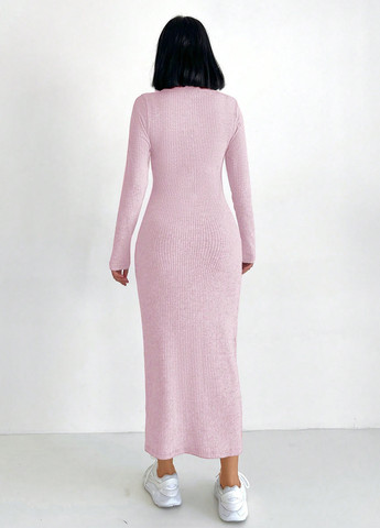 Светло-розовое кэжуал платье SHEIN меланжевое