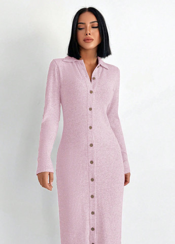 Светло-розовое кэжуал платье SHEIN меланжевое