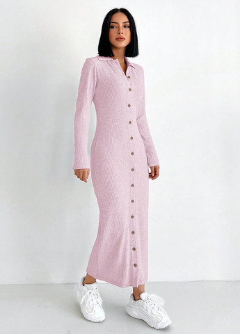 Светло-розовое кэжуал платье SHEIN меланжевое