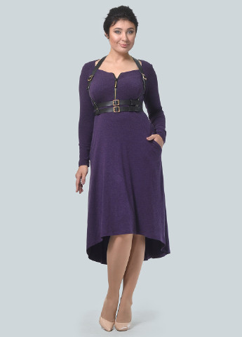 Фиолетовое кэжуал платье клеш Alika Kruss однотонное
