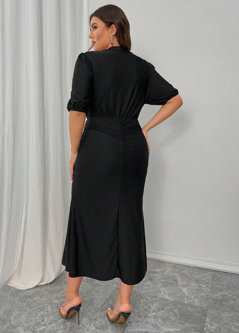 Черное кэжуал платье годе SHEIN однотонное