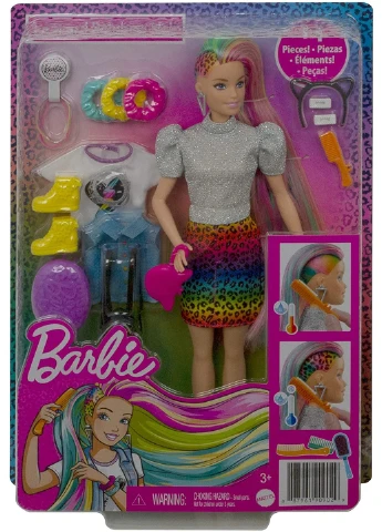 Кукла Barbie Leopard Rainbow Радужный леопард Блондинка (GRN81) Mattel (255254619)