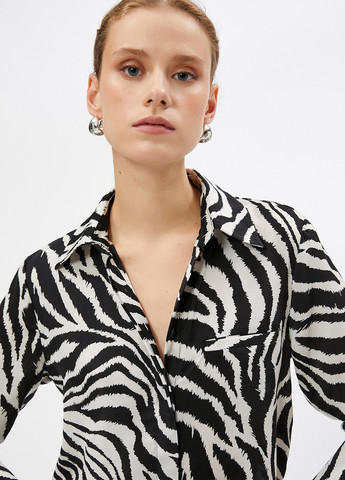 Чёрно-белую блуза KOTON