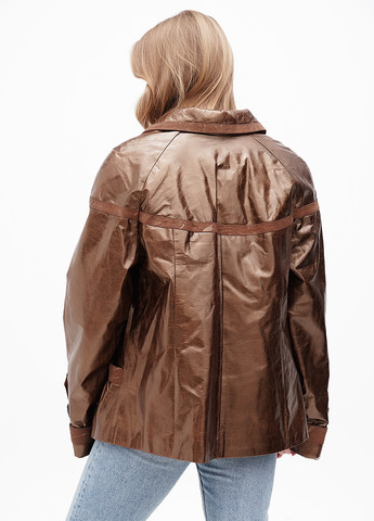 Коричневая демисезонная куртка кожаная STOK