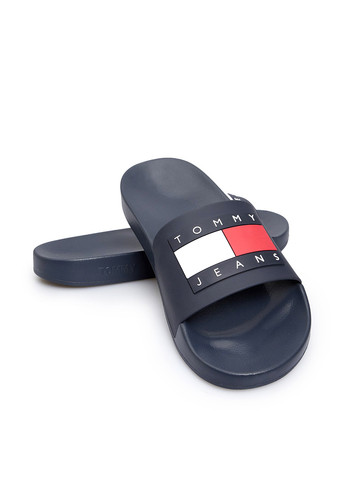 Темно-синие кэжуал, пляжные шлепанцы Tommy Jeans